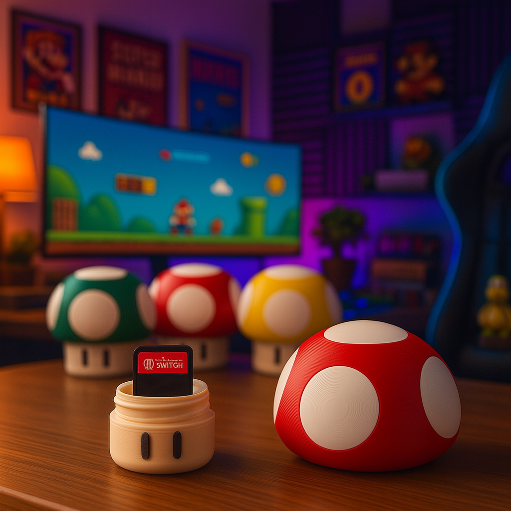 🍄 Estuche para Cartuchos de Nintendo Switch – Hongo Mario Bros