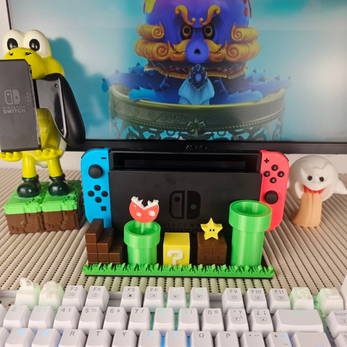 🎮 Soporte Mario Bros para Dock de Nintendo Switch Diseño Piranña