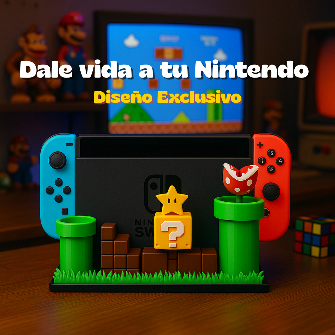 🎮 Soporte Mario Bros para Dock de Nintendo Switch Diseño Piranña