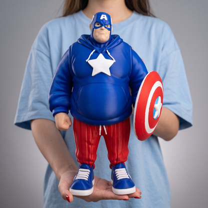 Capitán América Gordo figura 3D