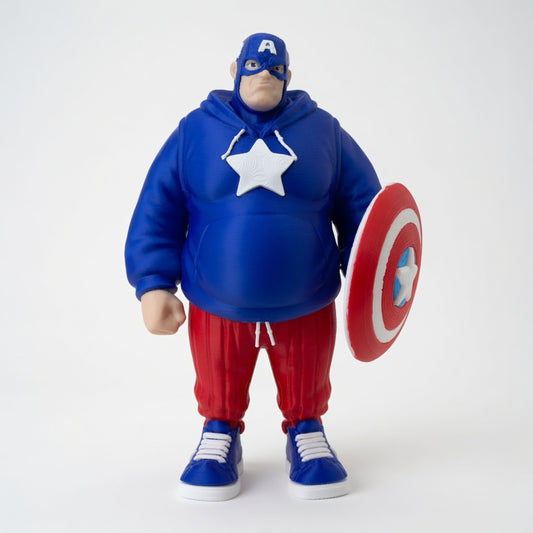 Capitán América Gordo figura 3D