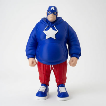 Capitán América Gordo figura 3D