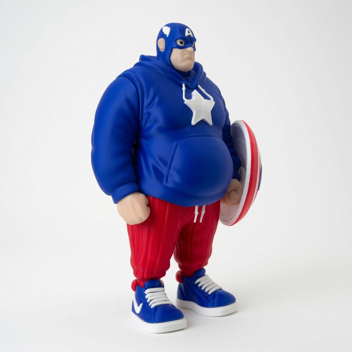Capitán América Gordo figura 3D