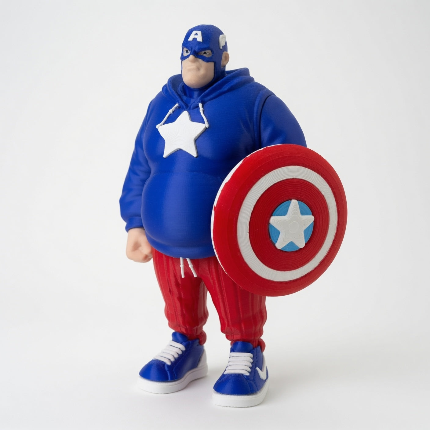 Capitán América Gordo figura 3D
