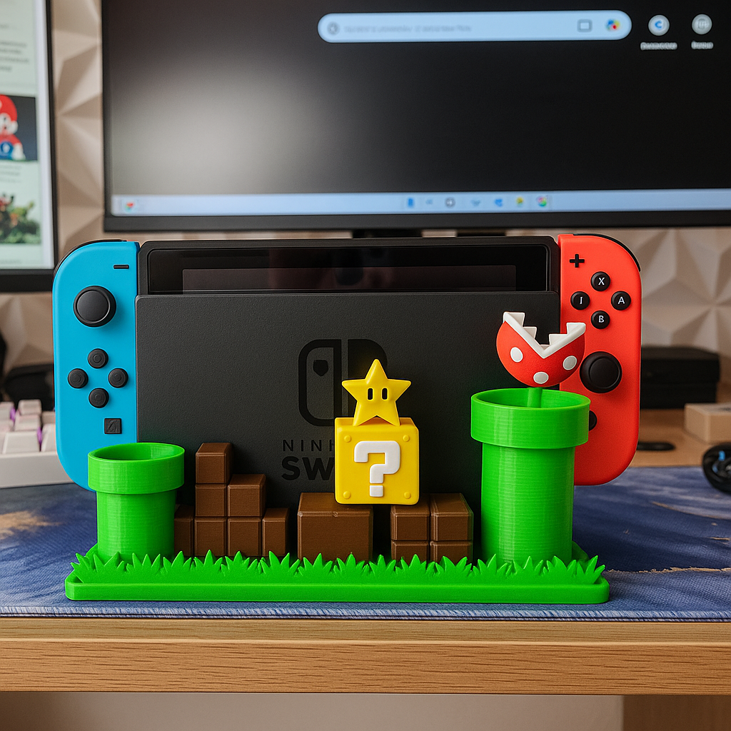 🎮 Soporte Mario Bros para Dock de Nintendo Switch Diseño Piranña
