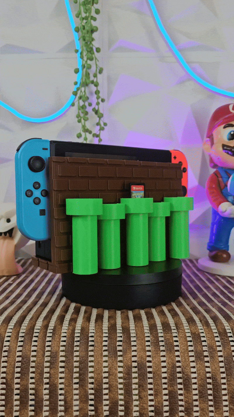 🎮 Soporte para Dock Mario Bros – ¡Organiza hasta 18 juegos!