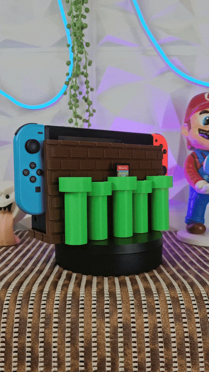🎮 Soporte para Dock Mario Bros – ¡Organiza hasta 18 juegos!